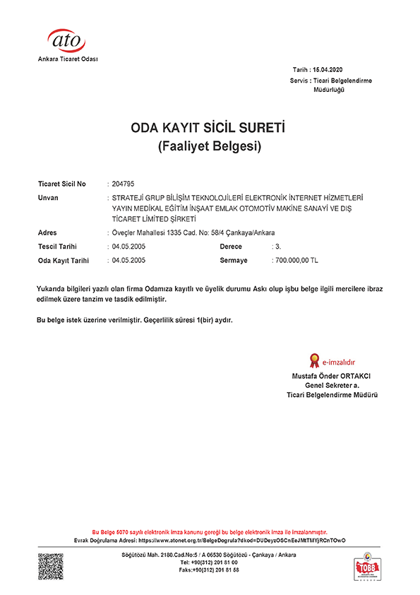 Ticaret Sicil Belgesi — Ticari Evraklar