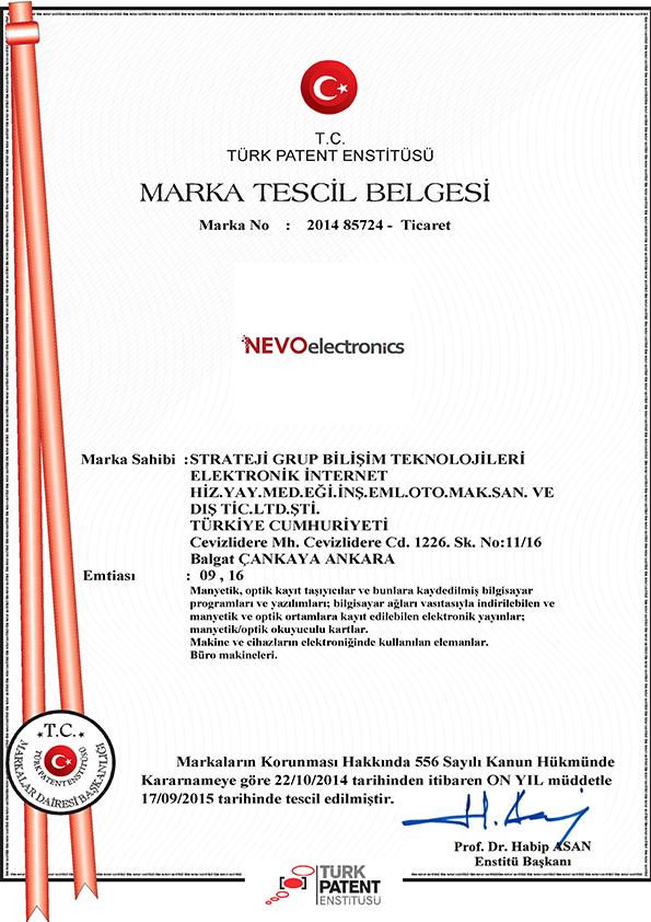 Nevo Electronics — Marka Tescilleri