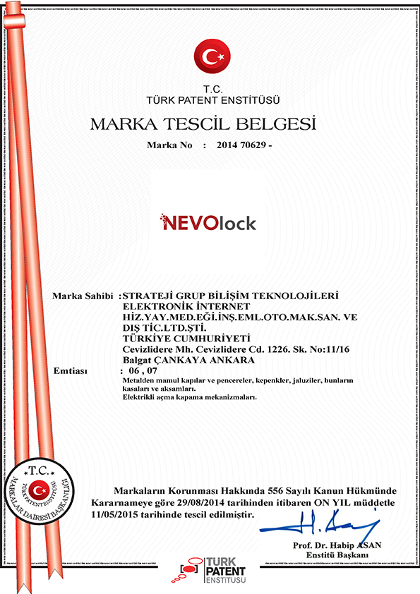 Nevo Lock — Marka Tescilleri